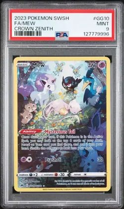 PSA 9 2023 Pokemon MEW Crown Zenith #GG10 Galarian Gallery MINT - Image 1