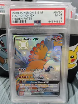 2019 POKEMON SUN & MOON HIDDEN FATES #SV50 FULL ART/HO-OH GX PSA 9 - Image 1