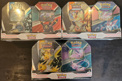 V Heroes 3x 2-Pack Tin Bundle Set Eevee Evolutions (Target 2023) Pokemon TCG - Image 1