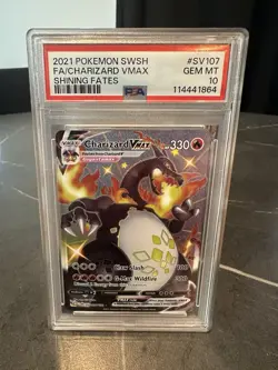 2021 Pokemon Shining Fates Charizard VMAX Shiny Holo SV107 PSA 10 - Image 1
