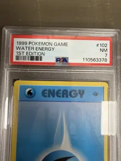 1999 POKEMON BASE SET 1ST EDITION #102 WATER ENERGY PSA 7 Graded card slab - Image 2