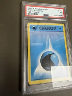 1999 POKEMON BASE SET 1ST EDITION #102 WATER ENERGY PSA 7 Graded card slab - Image 4