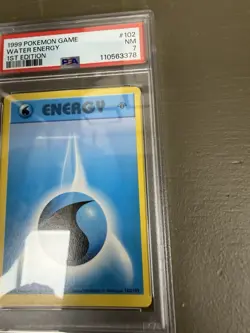 1999 POKEMON BASE SET 1ST EDITION #102 WATER ENERGY PSA 7 Graded card slab - Image 5