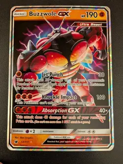 Buzzwole GX - 57/111 - Pokemon Crimson Invasion Sun & Moon Ultra Rare Card NM - Image 1