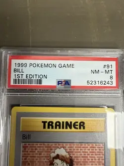 1999 Pokemon 1st Edition Shadowless Bill #91 PSA 8 TCG Graded card Slab NM-MT - Image 2