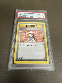 1999 Pokemon 1st Edition Shadowless Bill #91 PSA 8 TCG Graded card Slab NM-MT - Image 3