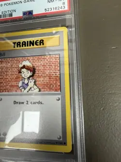 1999 Pokemon 1st Edition Shadowless Bill #91 PSA 8 TCG Graded card Slab NM-MT - Image 5