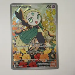 Pokemon Meloetta Full Art Holo Basic 90 HP Card 026 MEP EN Psychic 50 Attack - Image 1