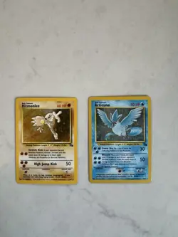 Vintage Pokemon Holo Card Lot Fossil Hitmonlee Articuno - Image 1