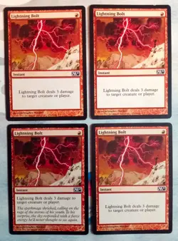 LIGHTNING BOLT M10 M11 Edition LP x4 MTG Magic the Gathering CardS - Image 1