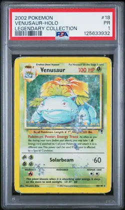 2002 POKEMON LEGENDARY COLLECTION #18 VENUSAUR-HOLO PSA 1 - Image 1