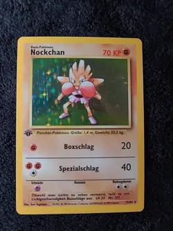 Pokemon Card Hitmonchan Nockchan Base Set 1st Edition German 7/102 Holo Rare - Image 1
