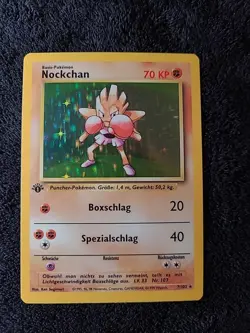 Pokemon Card Hitmonchan Nockchan Base Set 1st Edition German 7/102 Holo Rare - Image 2