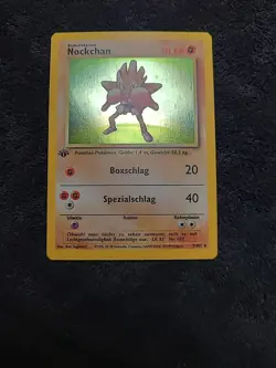 Pokemon Card Hitmonchan Nockchan Base Set 1st Edition German 7/102 Holo Rare - Image 5