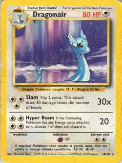 Dragonair – Pokemon TCG Base Set 18/102 Rare Damaged - Image 1