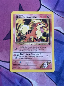 Pokemon TCG Blaines Growlithe 62/132 Gym Challenge Mp - Image 1