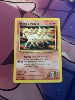 Pokemon TCG Blaine’s Ponyta 63/132 Gym Heroes Unlimited MP Condition - Image 1