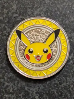 Pokemon Pikachu Metal Coin XY Premium Trainer Collection 2017 TCG - Image 1