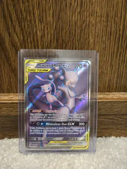 Mewtwo & Mew GX Tag Team Full Art Unified Minds 222/236 2019 Pokemon! - Image 1