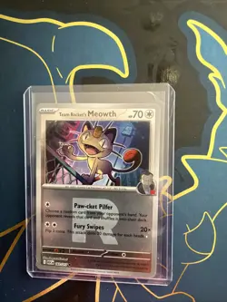 Team Rocket's Meowth 161/217 Reverse Holo Ascended Heroes Pokemon TCG NM 2026 - Image 1