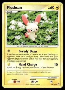 2009 Pokemon Platinum - Supreme Victors Plusle #76 Damaged - Image 1