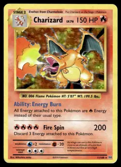 2016 Pokemon XY - Evolutions Charizard #11 Heavy Play - Image 1