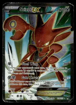 2016 Pokemon XY - BREAKpoint Scizor EX #119 Damaged - Image 1