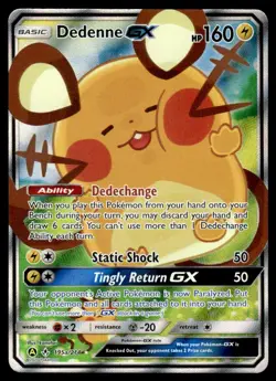 2019 Pokemon Sun & Moon - Unbroken Bonds Dedenne GX #195A Light Play - Image 1