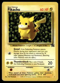 1999 Pokemon Promos - Wizards Black Star Pikachu #1 Heavy Play - Image 1