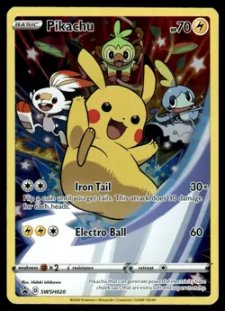 2020 Pokemon Promo Pikachu #SWSH020 Light Play - Image 1