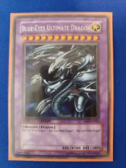 Yugioh Blue-Eyes Ultimate Dragon JMP-EN005 Secret Rare Misprint LP - Image 1