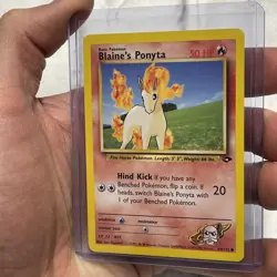 Blaines Ponyta 64/132 - Gym Challenge - VINTAGE WOTC Pokemon Card - NM Nintendo - Image 2