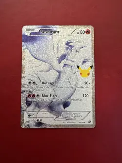 Reshiram 113/114 Full Art Holo Celebrations Classic Collection Pokemon Card NM - Image 1