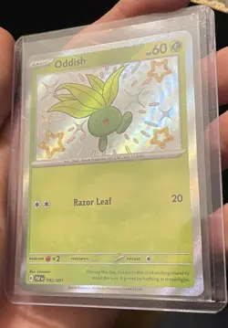 Pokemon Oddish Shiny Rare Holo SV: Paldean Fates 092/091 Card Pokemon TCG - Image 1