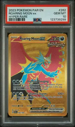 2023 POKEMON PAR EN-PARADOX RIFT HYPER RARE #262 ROARING MOON EX PSA 10 - Image 1