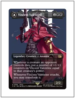 1x Vincent Valentine, Borderless Art, Final Fantasy, MTG NM - Image 1