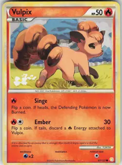 Pokemon Vulpix 87/123 HeartGold SoulSilver Common NM - Image 1