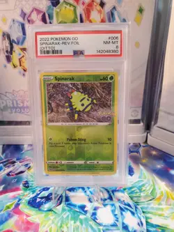 PSA 8 - NM/MT - Spinarak-REV.FOIL {DITTO} #006 -2022 Pokemon GO - Image 1