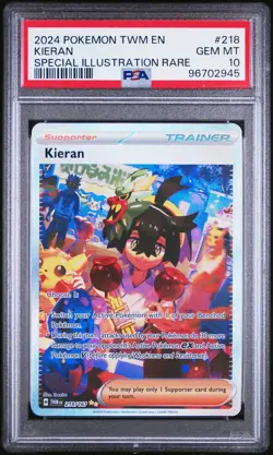 2024 Pokemon S&V Twilight Masquerade Kieran Special Illustration PSA 10 #218/167 - Image 1