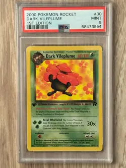 Pokemon Rocket 1st Edition DARK VILEPLUME NON HOLO 30/82 PSA 9 # 68473954 - Image 2