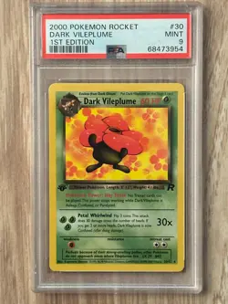 Pokemon Rocket 1st Edition DARK VILEPLUME NON HOLO 30/82 PSA 9 # 68473954 - Image 3