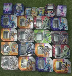 Lot of 23 Empty Pokemon Tins - With plastic inside ideal for display! - Image 1