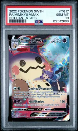 2022 POKEMON SWORD & SHIELD BRILLIANT STARS #TG17 FULL ART/MIMIKYU VMAX PSA 10 - Image 1