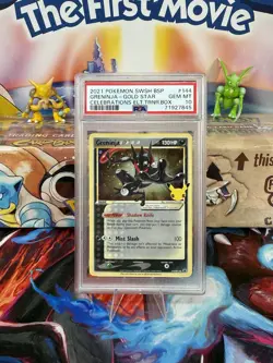 Pokemon Greninja Gold Star Sword And Shield Celebrations ETB Promo PSA 10 - Image 1