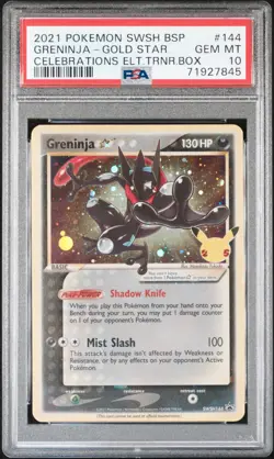 Pokemon Greninja Gold Star Sword And Shield Celebrations ETB Promo PSA 10 - Image 3
