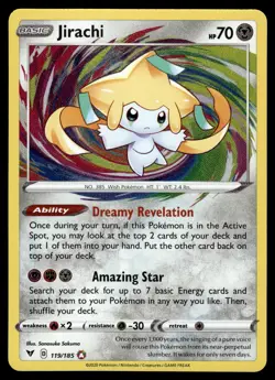 Jirachi Holo 119/185 Amazing Rare SWSH04: Vivid Voltage Pokemon - Image 1