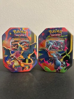 2 Pokemon TCG Mega Charizard X + Y ex Tin Bundle Sealed New - Image 1