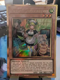 YuGiOh! Parlor Dragonmaid MAGO-EN023 Gold Rare 1st Ed - Image 1
