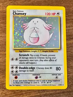 Chansey 3/102 Pokemon Trading Card Game Base Set Unlimited - Image 1