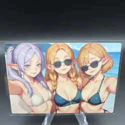 Frieren, Leafa & Zelda Anime Waifu Card Doujin ACG Goddess Holo - Image 1